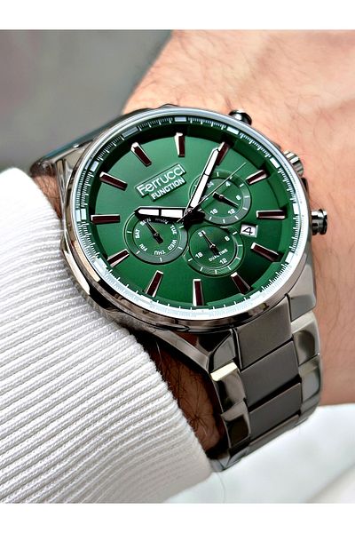 Ferrucci Smoke Colored 3 Atm WaterprooF men's Wristwatch - Steel Cord