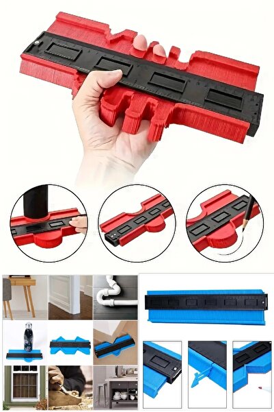 BİTERSE Büyük Boy Kontur Ölçüm Cetveli Ahşap Fayans Şekillendirme Kalıbı 24 Cm
