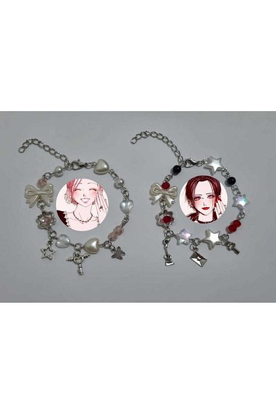 Crosswonder Nana Hachi Theme Ribbon Coquette Style Couple Bff (Double) Bracelet
