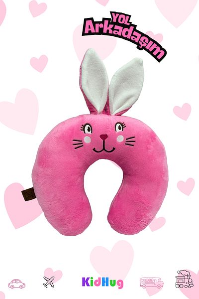 KidHug Pernă de călătorie pentru fete și băieți brodate Animale 3d - Figurine anime colorate