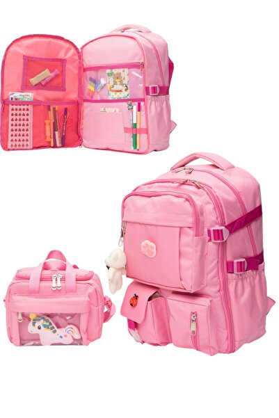 QUOVO Kore Tarzı Ortopedik Özel Tasarım Su Geçirmez Aksesuarlı Kız Erkek Okul...