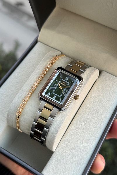 Homies Vintage Women's Wristwatch - Rectangle Case with Gift Box and Bracelet Hm 5332237
