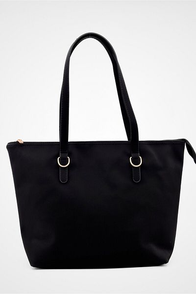 Yuka Atelier Geantă shopper pentru femei Vera, impermeabilă, cu mâner dublu, neagră