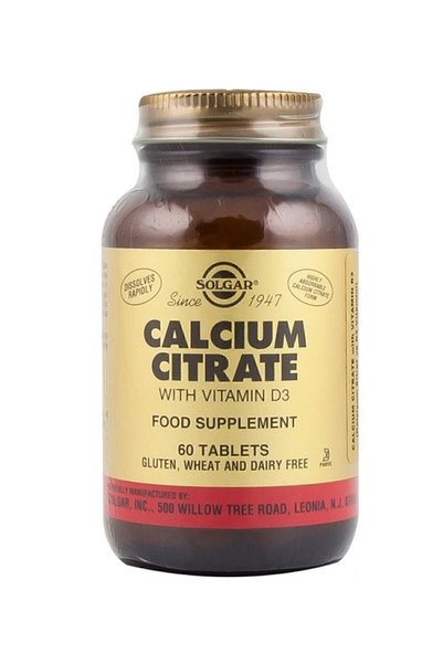 Solgar Calcium Citrate with Vitamin D3 60 Tablets
