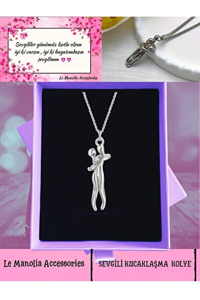 Le Manolia Accessories sevgili kucaklaşma ve sarılma kolyesi aşk kolyesi sevg...