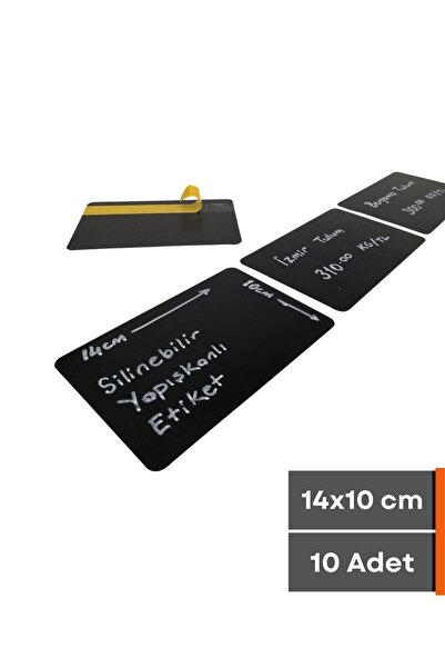 Şeffaf Etiket 10 komada brisivih tablića, crna etiketa 14x10 cm, samolepljiva...