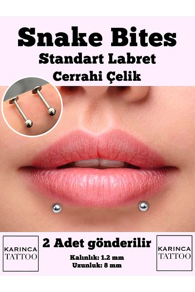 Karınca Piercing Snake Bites Piercing (2 Pcs)