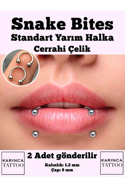 Karınca Piercing Snake Bites Piercing (2 Pcs)
