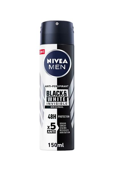 NIVEA MEN Black And White Invisible Antiperspirant Deodorant Spray 150ml