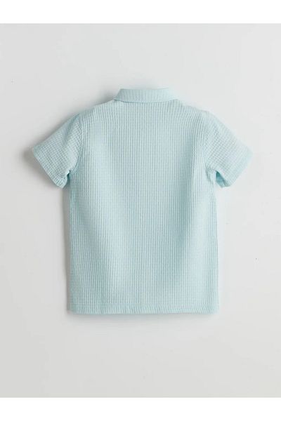 LC Waikiki LCW Kids bílá chlapecká košile s krátkým rukávem s texturou