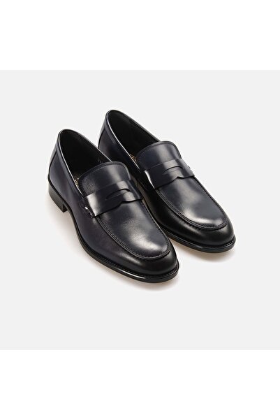 KEMAL TANCA Erkek Hakiki Deri Pvc Taban Lacivert Klasik Ayakkabı
