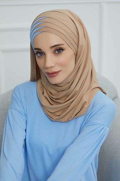 Aisha's Design Double Colored Plug and Play Practical Combed Cotton Shawl,cps-49,cps-49