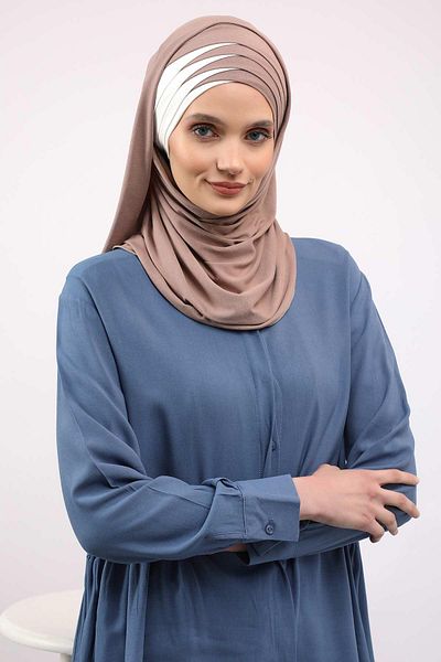 Aisha's Design Double Colored Plug and Play Practical Combed Cotton Shawl,cps-49,cps-49