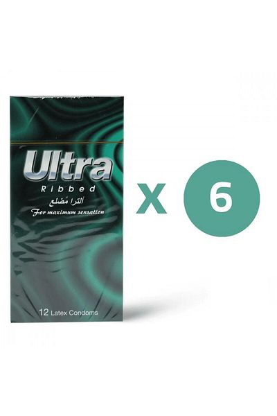ULTRA Condoms Ribbed 12 Pieces ( 6 Piece )