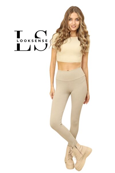 Looksense Ženske Visok struk Oblikuje figuru Rebrasto helanke 01818