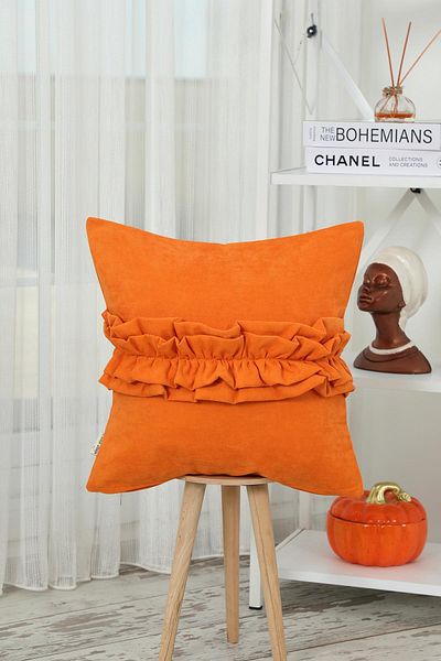 Aisha's Design Frilly Throw Pillow Cover,K-270