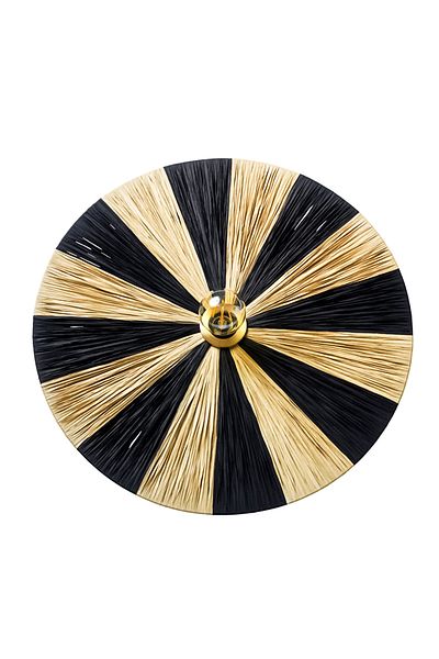 NYLife Black And Natural Color Raffia Round Modern Wall Lamp Wall Sconce
