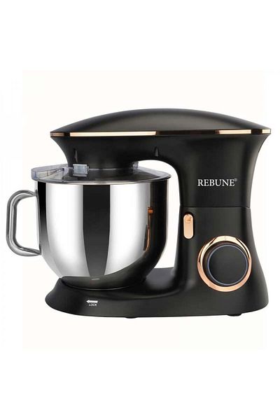 rebune Electric mixer with handle, 7 litre bowl, 6 speed settings for whipping, kneading and mixing, 1100 watts