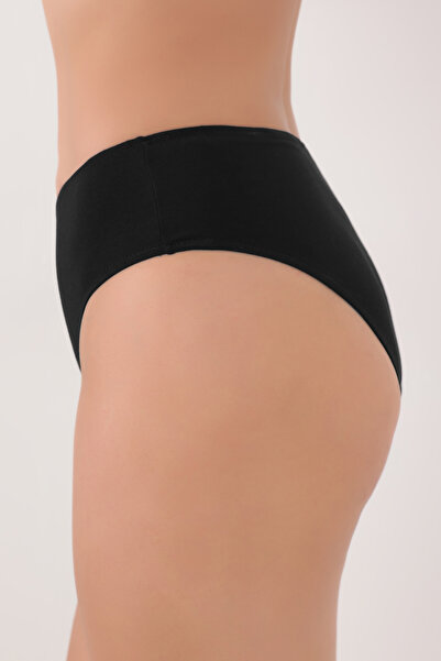 Brandpanty Chiloți de damă din bumbac negru cu talie înaltă și tiv gros - 5676088 -Liliac