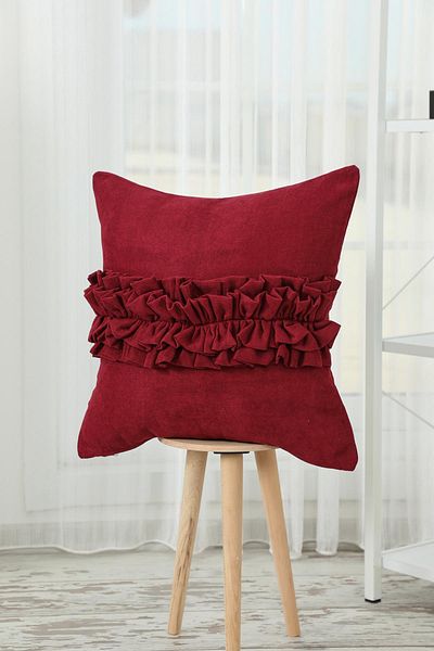 Aisha's Design Frilly Throw Pillow Cover,K-270