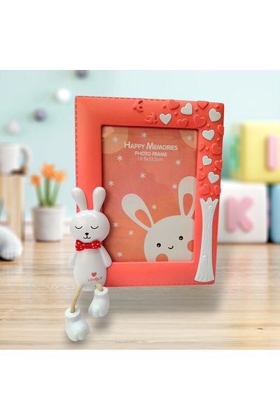 ÇİLEKHOMEAVM Children's Picture Frame with Swinging Feet with Teddy Bear