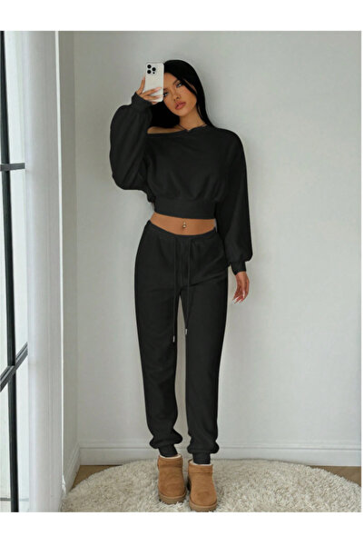 CAONNES Μαύρο Jogger σε Μεγάλο Μέγεθος - Ελαστικό και Άνετο Υφασμάτινο Παντελ...