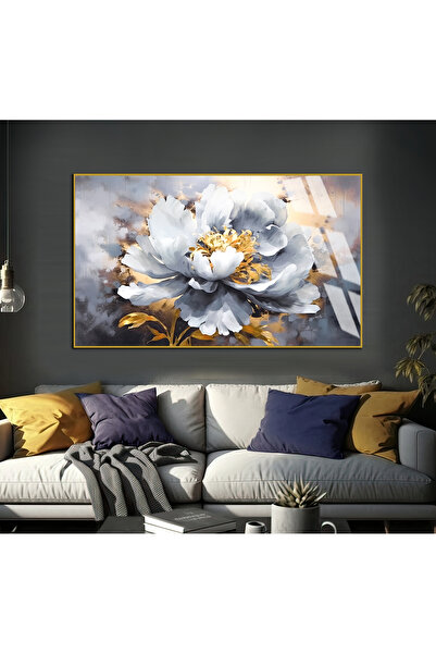 Harika bir ev HARİKABİREV | FORMĂ DE FLOARE ABSTRACTĂ GRI-ARĂNUȘIU 01 | TABLĂ...