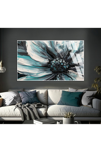 Harika bir ev HARİKABİREV | MODEL 01 CU DETALII FLORALE TURCOAZ-GRI | TABLĂ D...