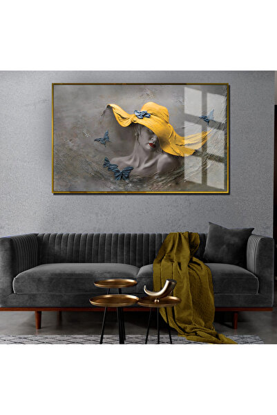 Harika bir ev HARİKABİREV | FIGURĂ ABSTRACTĂ DE FEMEIE CU PĂLĂRIE GRI-ALBASTR...