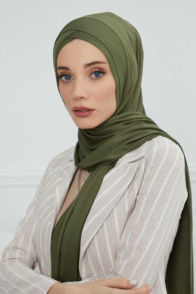 Aisha's Design شال قطني ممشط عملي متقاطع من الأمام، PS-40