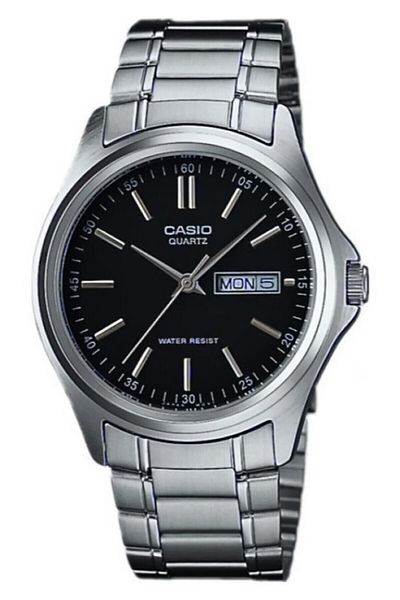 Casio ساعة يد رجالية باللون الأسود والرمادي مقاس 38.5 ملم