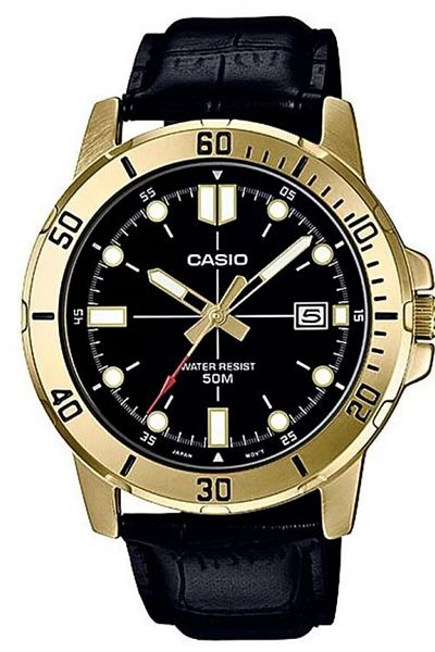 Casio ساعة يد رجالية باللون الأسود والأصفر مقاس 45 ملم