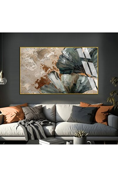 Harikabirev HARİKABİREV | MODEL DE FLORI ABSTRACTE VERDE CREMĂ | TABLO DE STI...