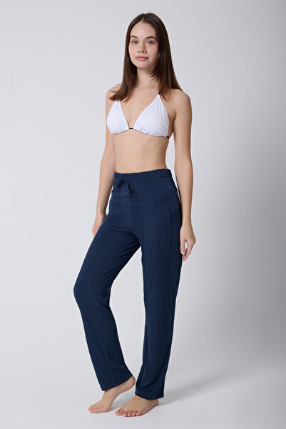 MY Wooft Navy Blue Summer Beach Wear Pareo Swimsuit and Bikini Top Pants
