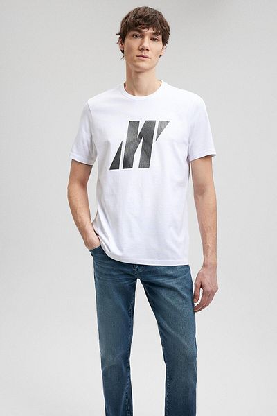 Mavi Μ 0612172 -620 Pro Logo T-Shirt Λευκό ανδρικό μπλουζάκι Ss