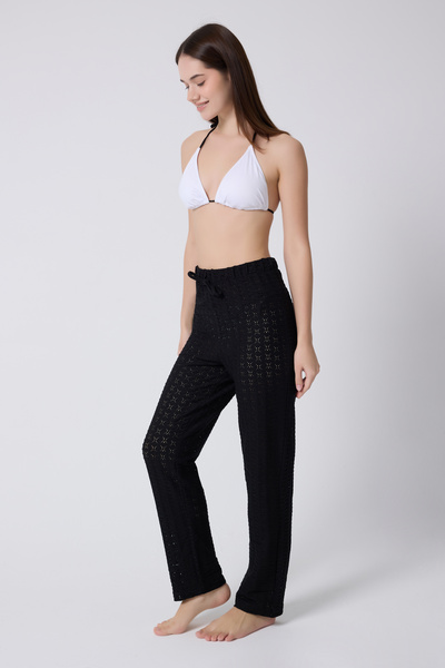 MY Wooft Black Summer Beach Pareo Swimsuit Bikini Bottom Pants