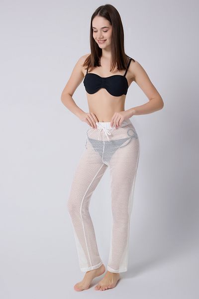MY Wooft White Summer Beach Wear Pareo Swimsuit and Bikini Top Pants