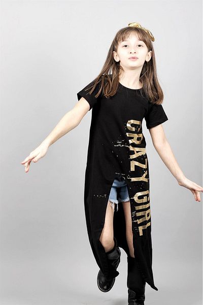 Hilal Akıncı Kids Girl's Denim Shorts Tunic Double Set