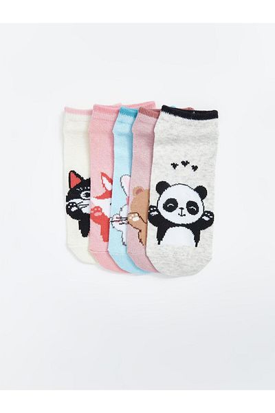 LC Waikiki LCW Kids Patterned Girl's Booties Socks Pack of 5