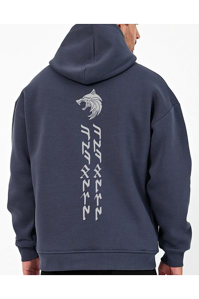 Uniquetex Ειδική σχεδίαση - VEK CULTURED Gokturk Letter Oversize Φούτερ με κουκούλα