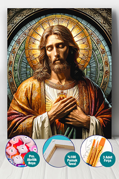 Picasso World Hobby Art Sayılarla Boyama Numaralı Tuval Seti Fırça Boya Dahil...