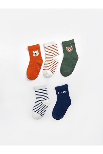 LC Waikiki Чорапи за бебешко момче с щампа LCW baby, 5 броя