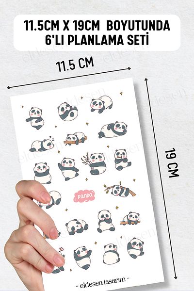Eldesen Tasarım 6-Piece Sticker Set / Bullet Journal / Scrapbook / Agenda Sticker Set / Sticker Book