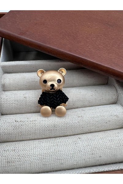 Jerie Gold Teddy Ayıcık Detaylı Broş