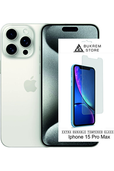 Store iPhone 15 Pro Max Compatible Full Covering Transparent Unbreakable Temp...