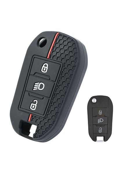 emii auto spare parts PEUGEOT Ciroen Opel DS Sustali Model - Black/Red Key Case