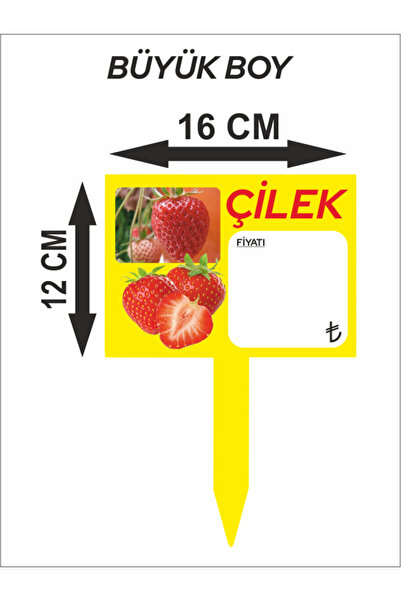 çavuşoğlu etiket 16x12 Ebat Çilek Baskılı Meyve Manav Market Yazılıp Silinebi...