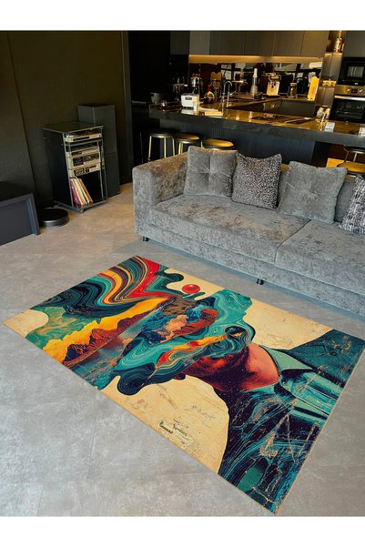 Rugs Modern Halı Колекция „Бусе“ – многоцветен пейзаж и абстрактни мотиви, де...