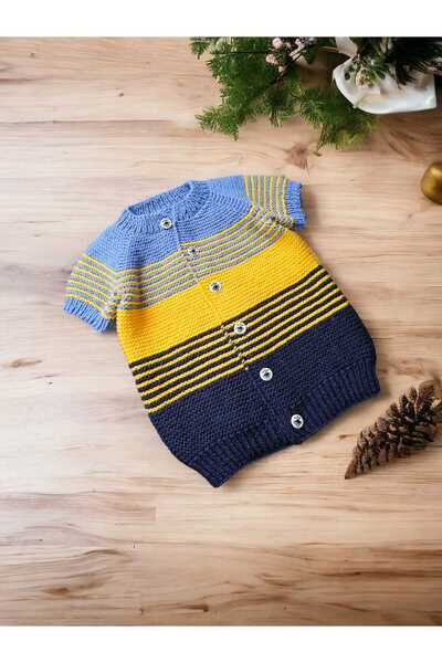 Örgü Sanatı El Örgüsü Yelek, Erkek Bebek Yeleği, Örgü Yelek