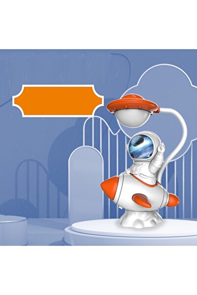 Livava Roketli Astronot Masa Lambası, Turuncu, 25x12,